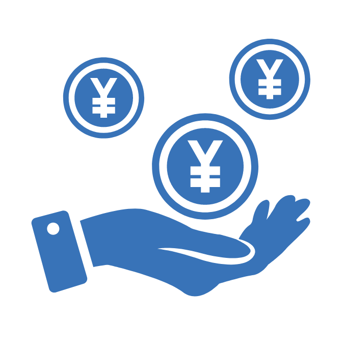 Hand with three yen symbols hovering over it representing transparent Japanese accounting fees